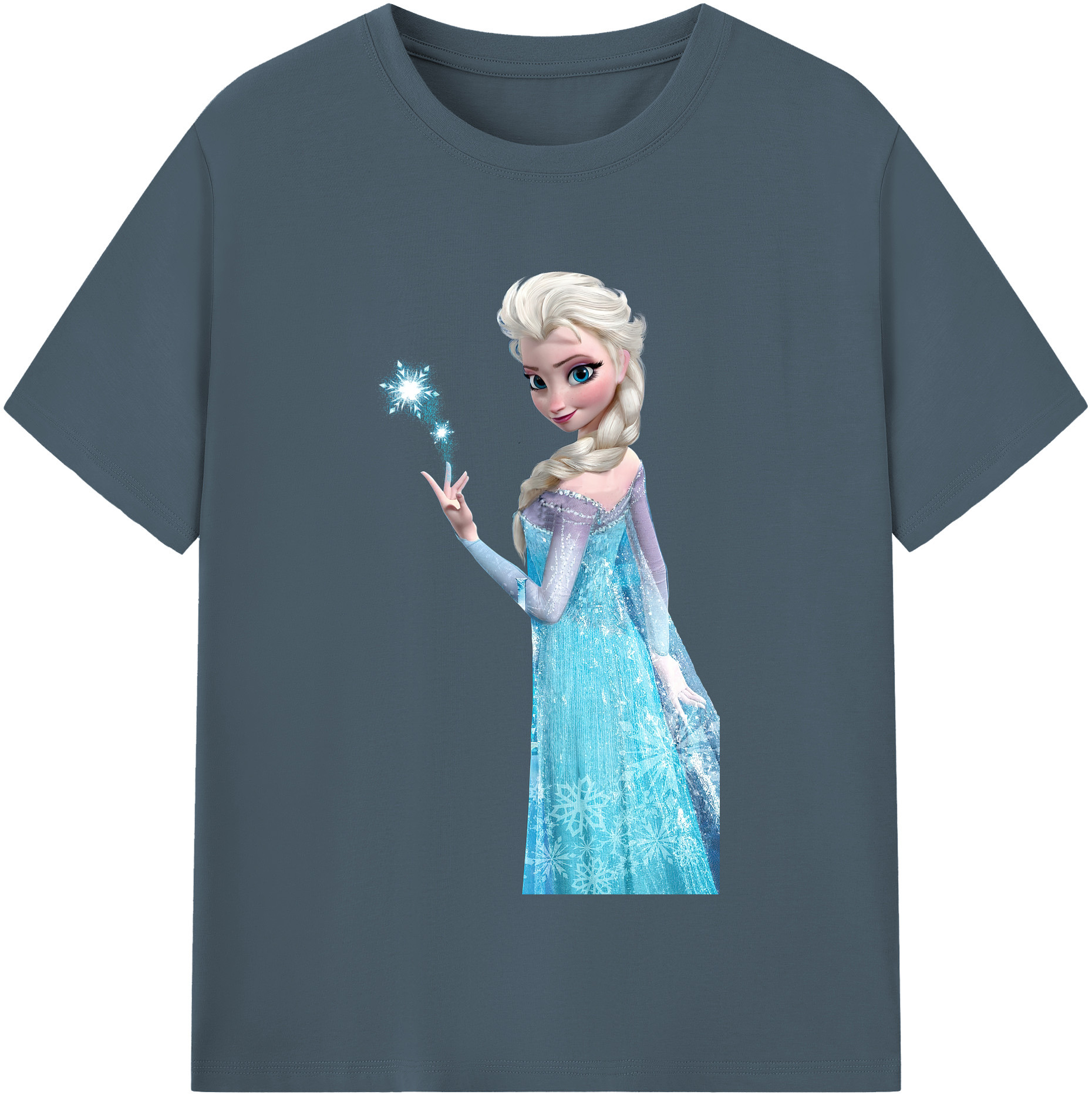（画像用） アナと雪の女王 アンナ エルサ Frozen Anna Elsa 綿100％半袖Tシャツ（フロントプリント）